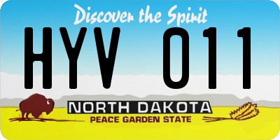 ND license plate HYV011