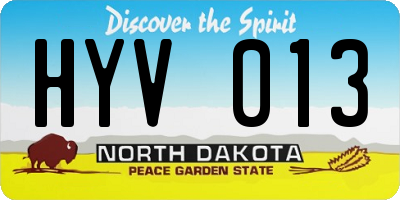 ND license plate HYV013