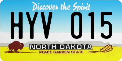ND license plate HYV015