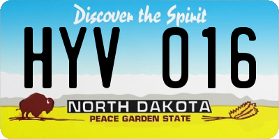ND license plate HYV016