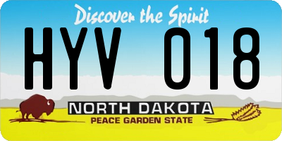 ND license plate HYV018