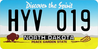 ND license plate HYV019