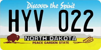 ND license plate HYV022
