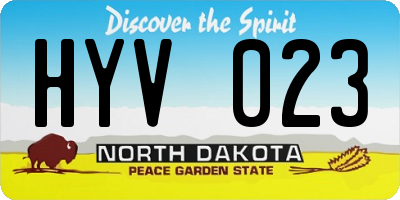 ND license plate HYV023
