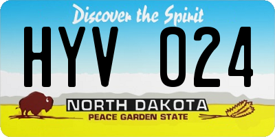 ND license plate HYV024
