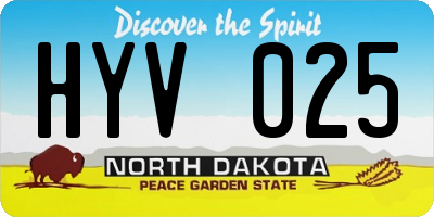 ND license plate HYV025