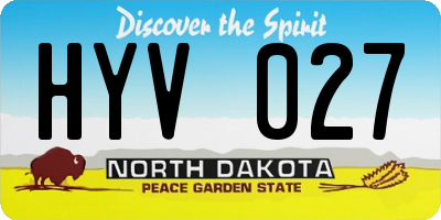 ND license plate HYV027