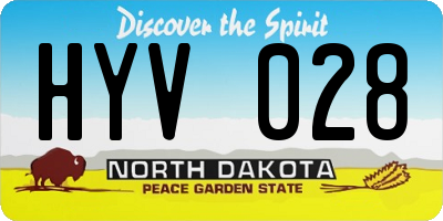 ND license plate HYV028