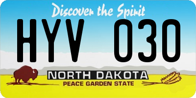 ND license plate HYV030