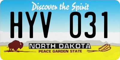 ND license plate HYV031
