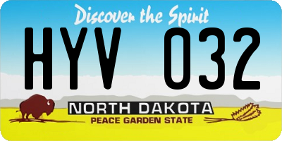 ND license plate HYV032