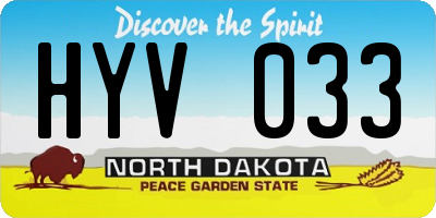 ND license plate HYV033