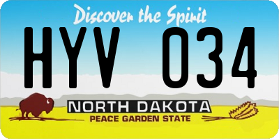 ND license plate HYV034