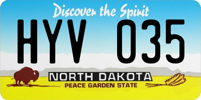 ND license plate HYV035