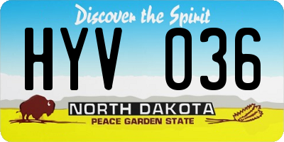 ND license plate HYV036