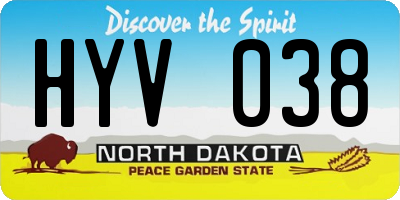 ND license plate HYV038