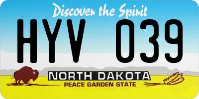 ND license plate HYV039