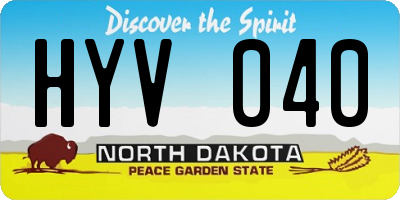 ND license plate HYV040