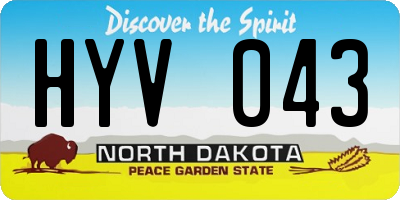 ND license plate HYV043