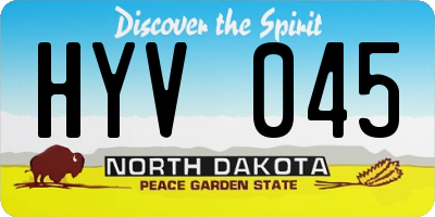 ND license plate HYV045