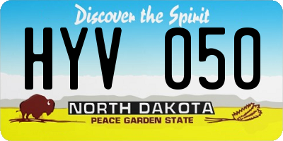 ND license plate HYV050