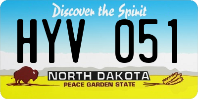 ND license plate HYV051
