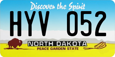 ND license plate HYV052