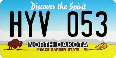 ND license plate HYV053