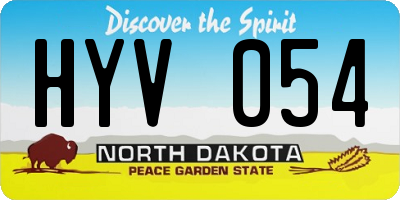 ND license plate HYV054