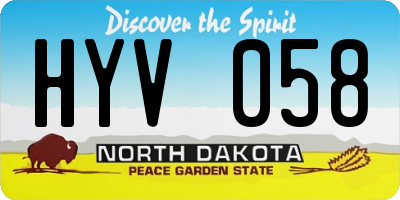 ND license plate HYV058