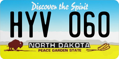 ND license plate HYV060