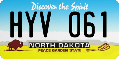 ND license plate HYV061