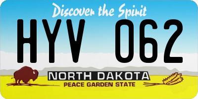 ND license plate HYV062