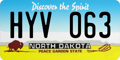 ND license plate HYV063