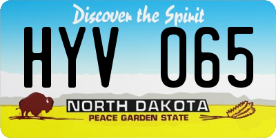 ND license plate HYV065