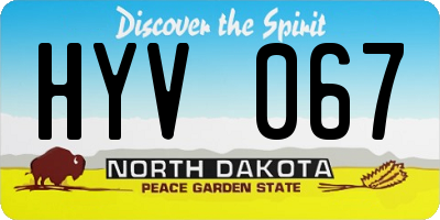 ND license plate HYV067