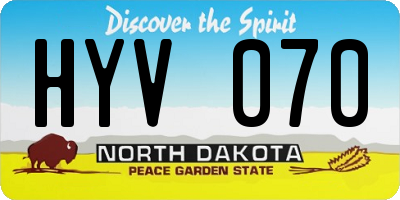 ND license plate HYV070