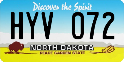 ND license plate HYV072