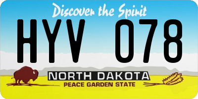 ND license plate HYV078