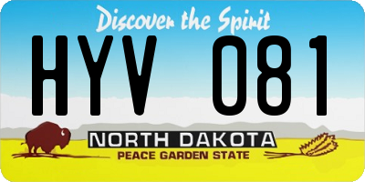 ND license plate HYV081
