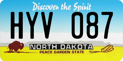 ND license plate HYV087