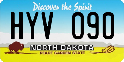 ND license plate HYV090