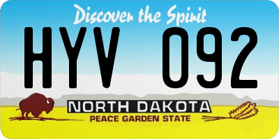 ND license plate HYV092