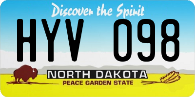 ND license plate HYV098