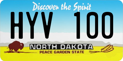 ND license plate HYV100