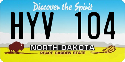 ND license plate HYV104