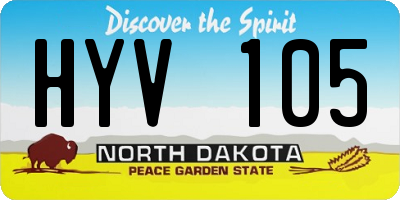 ND license plate HYV105