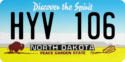 ND license plate HYV106