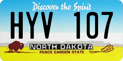 ND license plate HYV107