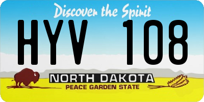 ND license plate HYV108